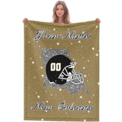 Custom Football Blanket for Men Women Kids Designed and Made in The USA Printed Name Number Soft Flannel Bed Throw Blankets City Map Style Couch Blanket Fans Gifts 40"x30", 50"x40", 60"x50", 80" x60