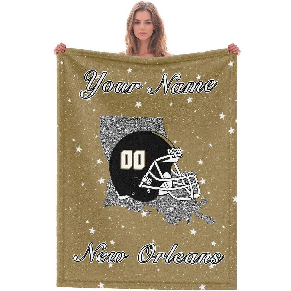 Custom Football Blanket for Men Women Kids Designed and Made in The USA Printed Name Number Soft Flannel Bed Throw Blankets City Map Style Couch Blanket Fans Gifts 40"x30", 50"x40", 60"x50", 80" x60