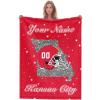 Custom Football Blanket for Men Women Kids Designed and Made in The USA Printed Name Number Soft Flannel Bed Throw Blankets City Map Style Couch Blanket Fans Gifts 40"x30", 50"x40", 60"x50", 80" x60 view 2