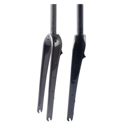 BSFHQS Road Bike Rigid Forks 700C Gravel Bike Front Forks 1-1/8Straight/1-1/2Tapered Tube Forks Disc Brake Carbon Fiber Hard Fork 9 * 100mm QR(Gloss Black,Straight)