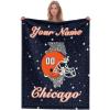 Custom Football Blanket for Men Women Kids Designed and Made in The USA Printed Name Number Soft Flannel Bed Throw Blankets City Map Style Couch Blanket Fans Gifts 40"x30", 50"x40", 60"x50", 80" x60 view 1