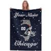Custom Football Blanket for Men Women Kids Designed and Made in The USA Printed Name Number Soft Flannel Bed Throw Blankets City Map Style Couch Blanket Fans Gifts 40"x30", 50"x40", 60"x50", 80" x60 view 2