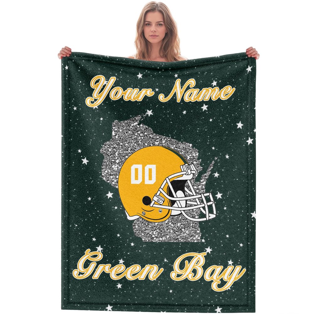 Custom Football Blanket for Men Women Kids Designed and Made in The USA Printed Name Number Soft Flannel Bed Throw Blankets City Map Style Couch Blanket Fans Gifts 40"x30", 50"x40", 60"x50", 80" x60