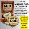 Man of God Engraved Compass - 1 Timothy 6:11 Inspirational Religious Gifts for Men Catholic Christian Gifts Teenage Boys Girls Baptism Communion Graduation Gifts (Man of God) view 2
