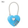 Heart Shaped Padlock 3 Dial Digit Password Lock Outdoor Travel Luggage Suitcase Security Tool Couple Gift Locker Padlock 1Pcs(Blue) view 2