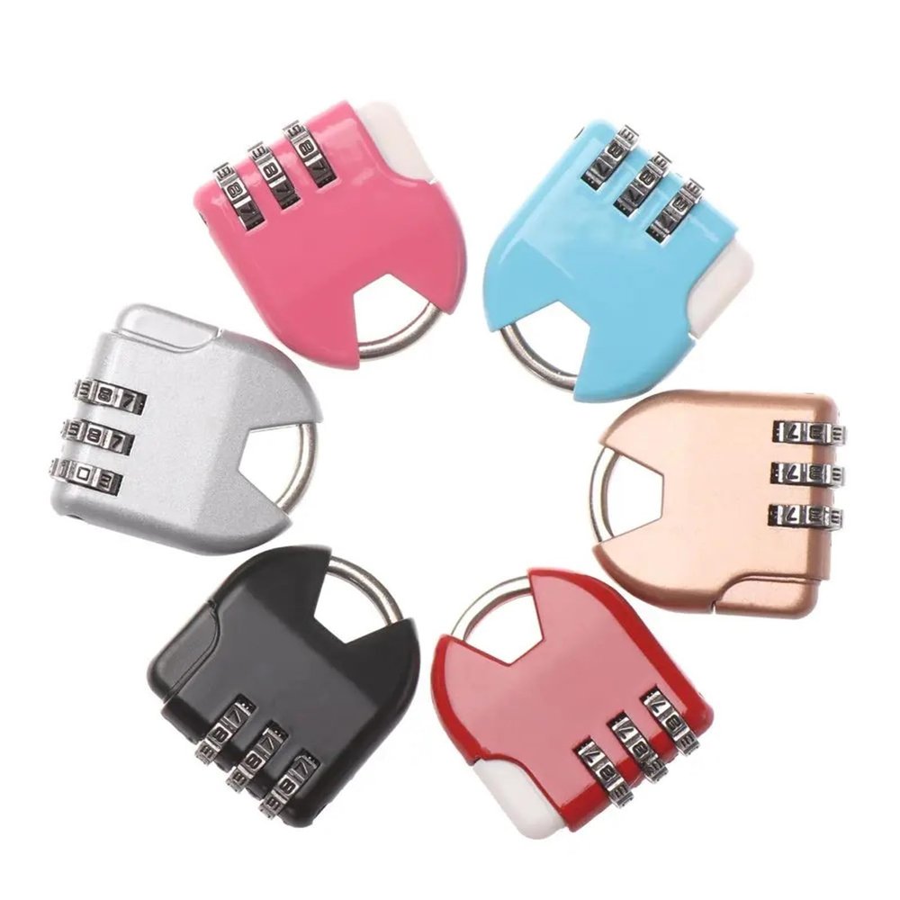 3 Digit Dial Password Lock Mini Travel Luggage Suitcase Padlock Locker Case Code Lock Diary Protector Security Tool 1Pcs(Blue)