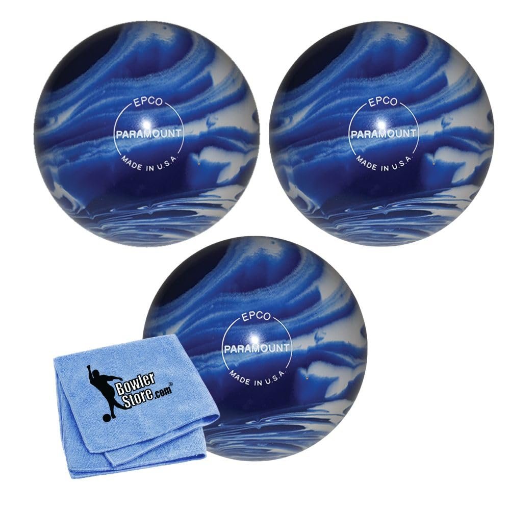 Bowlerstore Products EPCO Duckpin Bowling Balls - Marbleized - Blue & White (5 inch- 3lbs. 8 oz.) 3 Balls
