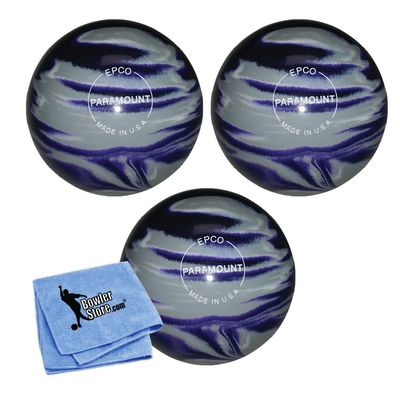 Bowlerstore Products EPCO Duckpin Bowling Balls- Marbleized - Purple, Grey & White (4 3/4 inch- 3lbs. 10 oz.) 3 Balls
