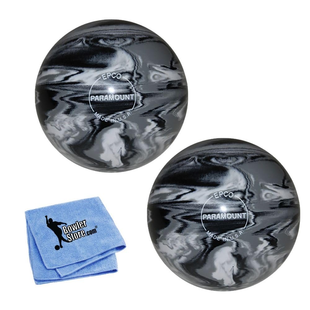 Bowlerstore Products EPCO Duckpin Bowling Balls- Marbleized - Black, White & Grey (5 inch- 3lbs. 8 oz.) 2 Balls