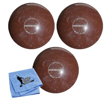 Bowlerstore Products EPCO Duckpin Bowling Balls - Speckled House Ball - Brown (5 inch- 3lbs. 10 oz.) 3 Balls