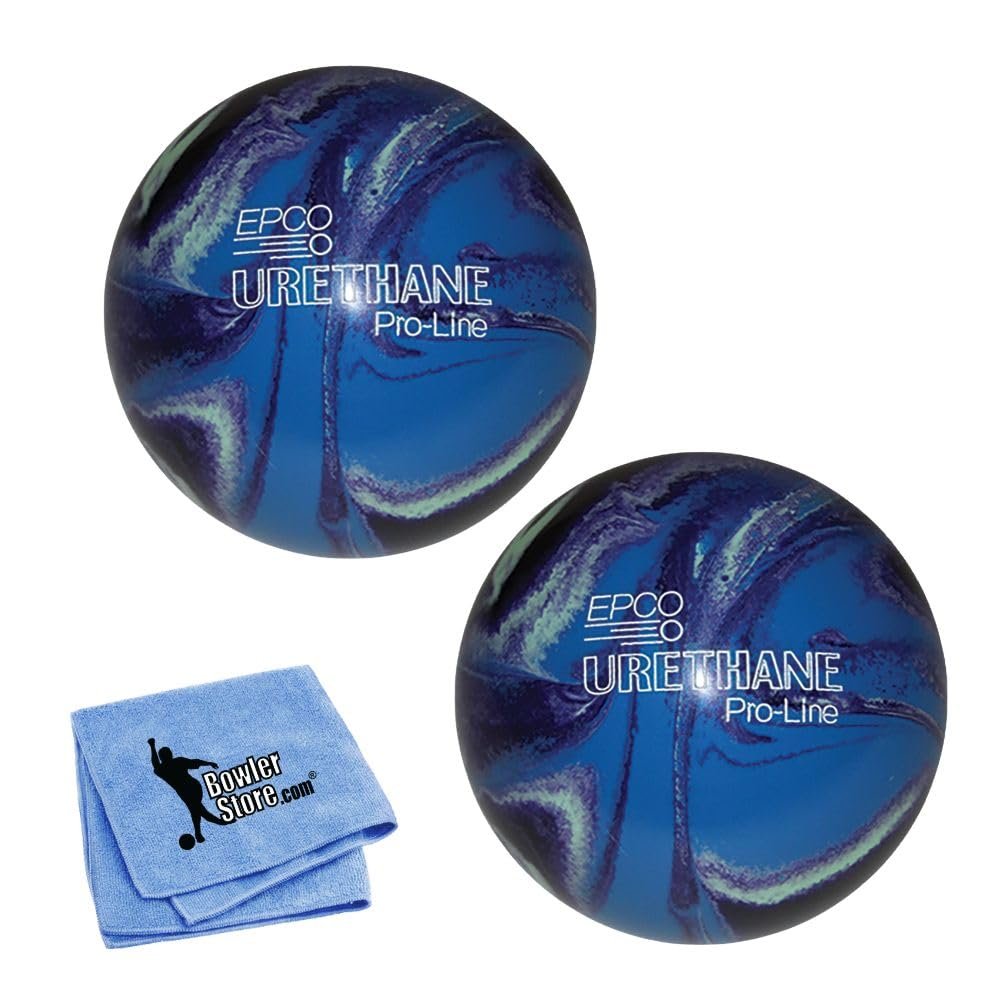 Bowlerstore Products EPCO Duckpin Bowling Balls- Urethane - Purple, Blue & Mint (4 7/8 inch- 3lbs. 8 oz.) 2 Balls