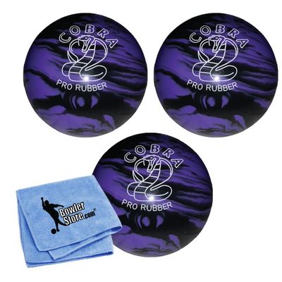 EPCO Duckpin Bowling Ball - Cobra Pro Rubber - Lavender & Black (4 7/8 inch- 3lbs. 8oz.) - 3 Balls
