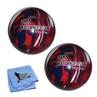 Bowlerstore Products EPCO Duckpin Bowling Balls- Marbleized - Royal, Red & White (5 inch- 3lbs. 8 oz.) 2 Balls