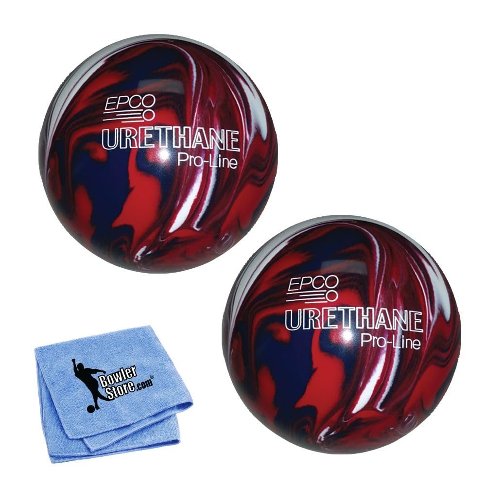 Bowlerstore Products EPCO Duckpin Bowling Balls- Marbleized - Royal, Red & White (5 inch- 3lbs. 8 oz.) 2 Balls