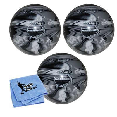 Bowlerstore Products EPCO Duckpin Bowling Balls - Marbleized - Black, White & Grey (5 inch- 3lbs. 8 oz.) 3 Balls