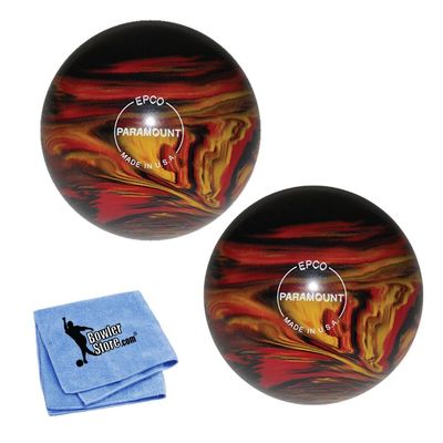 Bowlerstore Products EPCO Duckpin Bowling Balls- Marbleized - Black, Red & Yellow 4 7/8 inch- 3lbs. 12 oz. 2 Balls