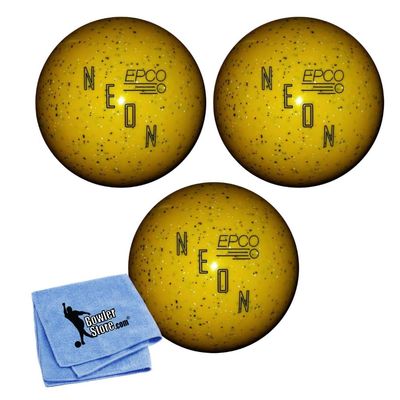 Bowlerstore Products EPCO Duckpin Bowling Balls - Neon Speckled - Yellow (4 3/4 inch- 3lbs. 6 oz.) 3 Balls