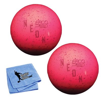 Bowlerstore Products EPCO Duckpin Bowling Balls- Neon Speckled - Magenta (4 7/8 inch- 3lbs. 8 oz) 2 Balls