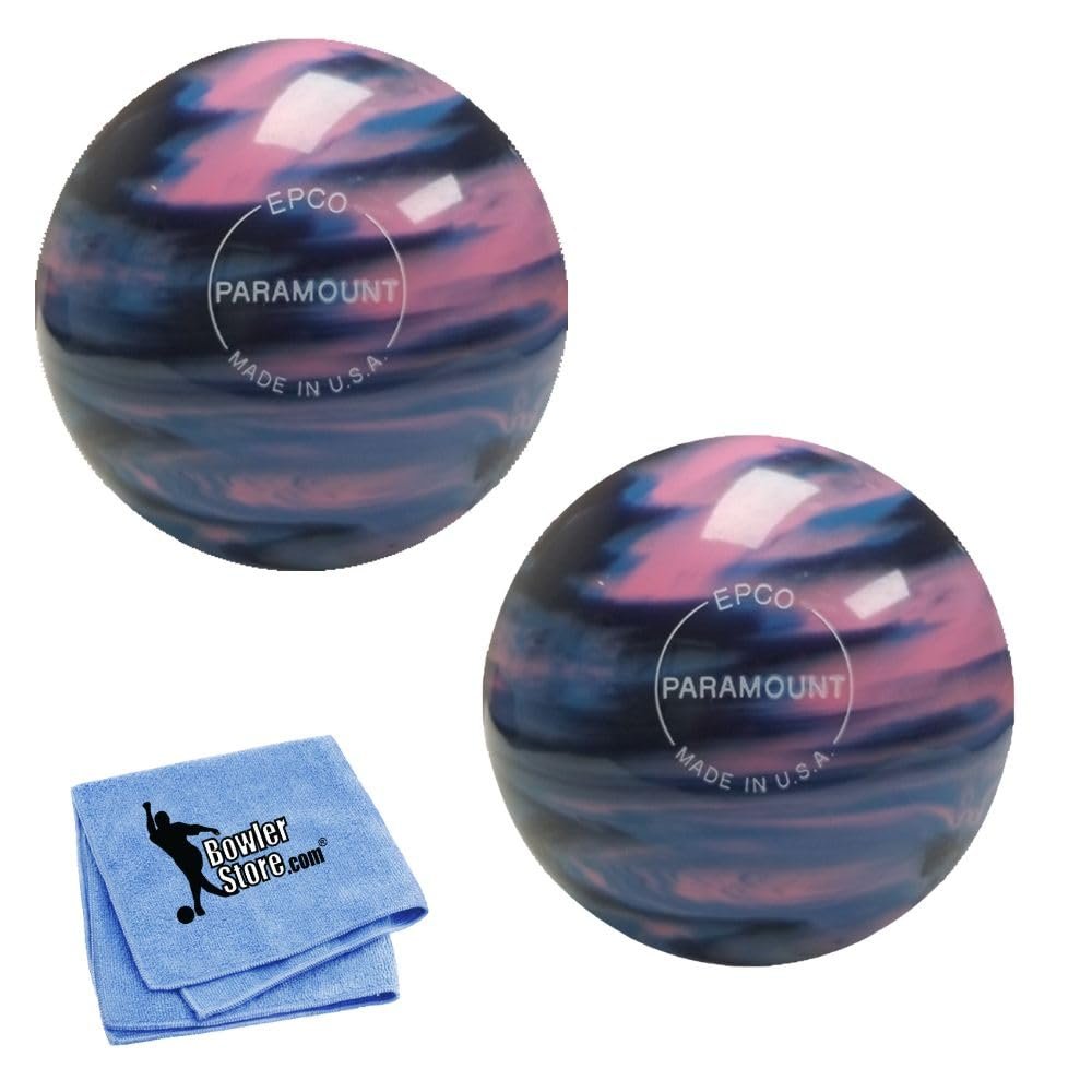 Bowlerstore Products EPCO Duckpin Bowling Balls- Marbleized - Navy, Light Blue & Pink 4 7/8 inch- 3lbs. 12 oz. 2 Balls