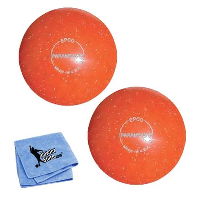 Bowlerstore Products EPCO Duckpin Bowling Balls- Speckled House Ball - Orange (5 inch- 3lbs. 8 oz.) 2 Balls