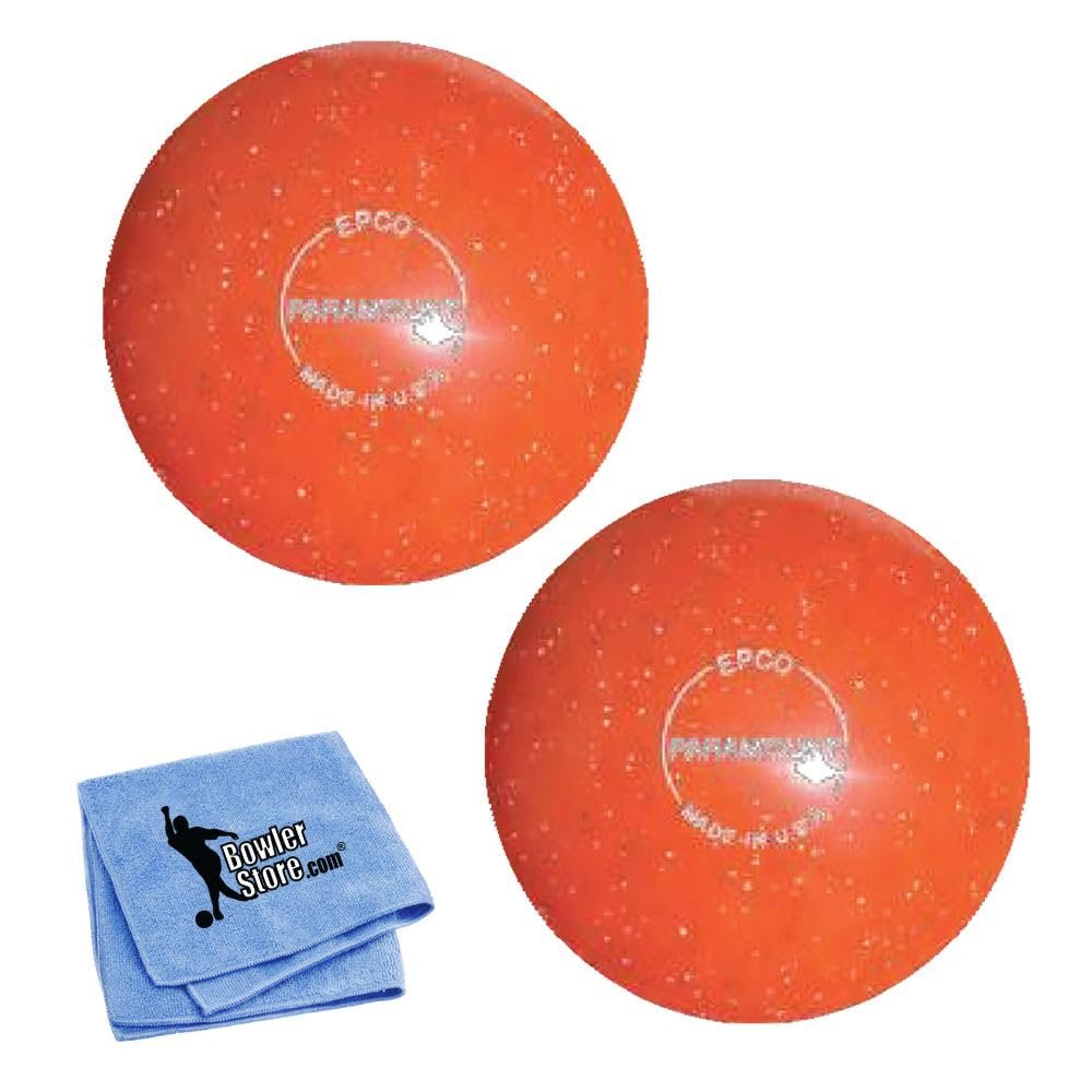 Bowlerstore Products EPCO Duckpin Bowling Balls- Speckled House Ball - Orange (5 inch- 3lbs. 8 oz.) 2 Balls