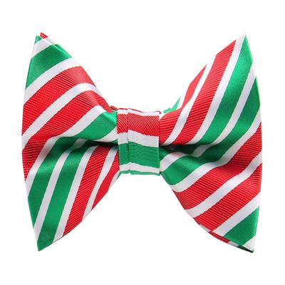 Mens Christmas Bow Tie Festival Theme Pattern Jacquard Woven Xmas Party Pre-Tied Bowties (Green Striped)