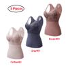 3PC Thermal Underwear Bra Women, Plus Velvet Thick Sexy Lace Seamless Bras Vest with Chest Pads, Winter Warm Bottoming Tops view 2
