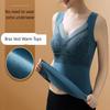 3PC Thermal Underwear Bra Women, Plus Velvet Thick Sexy Lace Seamless Bras Vest with Chest Pads, Winter Warm Bottoming Tops view 3