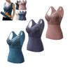 3PC Thermal Underwear Bra Women, Plus Velvet Thick Sexy Lace Seamless Bras Vest with Chest Pads, Winter Warm Bottoming Tops view 1