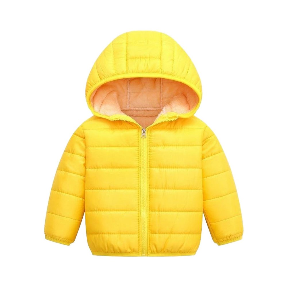Toddler Boys Girls Winter Coat Fleece Lined Puffer Jacket Kids Lightweight Packable Down Jacket (Yellow, 5-6 Years)