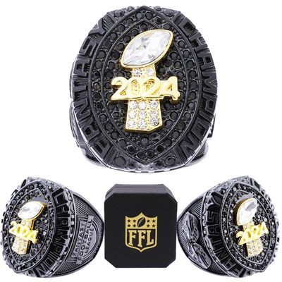 noblehead Fantasy Football Ring 2024| Heavy FFL Champion Ring | Gold Silver Tone Plated Award Trophy for Fantasy Football League Winner (seven, size 8)