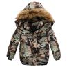 Boys and Toddler's Winter Parka Coat Fur Collar Hood Fleece Lined Puffer Jacket Thicken Padded (Camouflage, 4 Years) view 1
