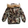 Boys and Toddler's Winter Parka Coat Fur Collar Hood Fleece Lined Puffer Jacket Thicken Padded (Camouflage, 4 Years) view 2