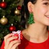 Clip on Earrings Non Pierced for Women Screw Back Heart Star Tree Acrylic Holiday Christmas Drop Dangle Trendy Jewelry view 4