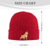 WYIMONTEX American Bully Winter Beanies for Men and Women, Soft Warm Knitted Hats, ski Socks, Cuffed Hats Red view 2