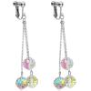 Disco Ball Clip on Earrings Non Pierced for Women Pink Gold Silver Mirror 60's 70's 80's Bachelorette Dangle Christmas Costume Outfit Accessories Jewelry view 1