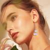 Disco Ball Clip on Earrings Non Pierced for Women Pink Gold Silver Mirror 60's 70's 80's Bachelorette Dangle Christmas Costume Outfit Accessories Jewelry view 3