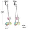 Disco Ball Clip on Earrings Non Pierced for Women Pink Gold Silver Mirror 60's 70's 80's Bachelorette Dangle Christmas Costume Outfit Accessories Jewelry view 4
