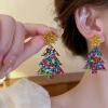 Clip on Earrings Non Pierced for Women Screw Back Heart Star Tree Acrylic Holiday Christmas Drop Dangle Trendy Jewelry view 4