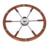 Marine Boat Steering Wheel, Acouto Teak Wood Handle Boat Steering Wheel, Retro Design 6 Spoke Stainless Steel Center Frame, 17.72in Diameter, 1.4in Tube, Fits 5/8in Tapered Shaft Helms view 2
