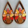 Thanksgiving Clip on Earrings for Women Non Pierced Turkey Autumn Fall Big Holiday Jewelry Cute Christmas Dangle Fake Wooden Orange view 4