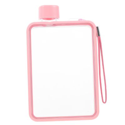 ASAKKURA Portable Aesthetic Water Bottle Flat Shape Design for Fitness Sports High-grade Plastic Easy to Clean Carry Stylish White Pc Material