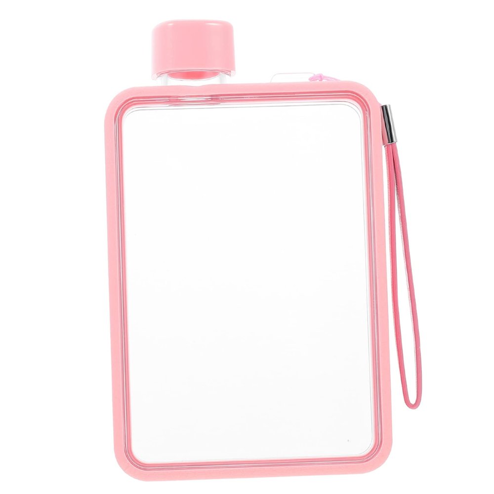 ASAKKURA Portable Aesthetic Water Bottle Flat Shape Design for Fitness Sports High-grade Plastic Easy to Clean Carry Stylish White Pc Material
