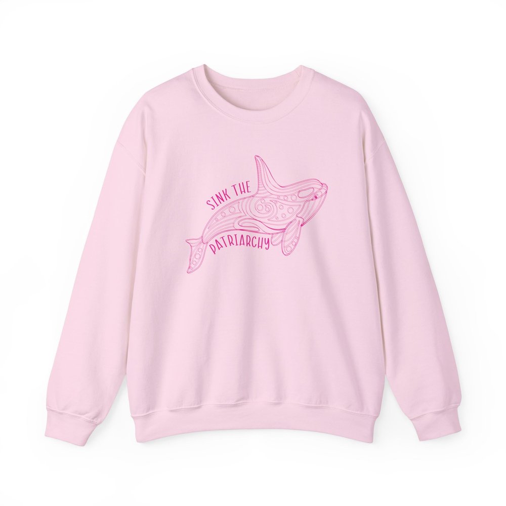 Orca Feminist Sweatshirt for Women Orca Sweater Orca Killer Whale Gift Feminism Quote Feminist Sweatshirt Light Pink
