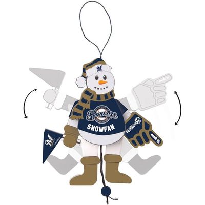 MLB Wooden Cheering Snowman Ornament (Milwaukee Brewers)