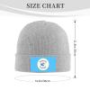Flag of Mineral County, Nevada Beanie for Men Women Knit Cuffed Beanies Warm Winter Hat Skull Cap Gray view 2