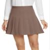 EXCHIC Women's High Waist Pleated Skater School Tennis Skirts (Light Brown, XL) view 2