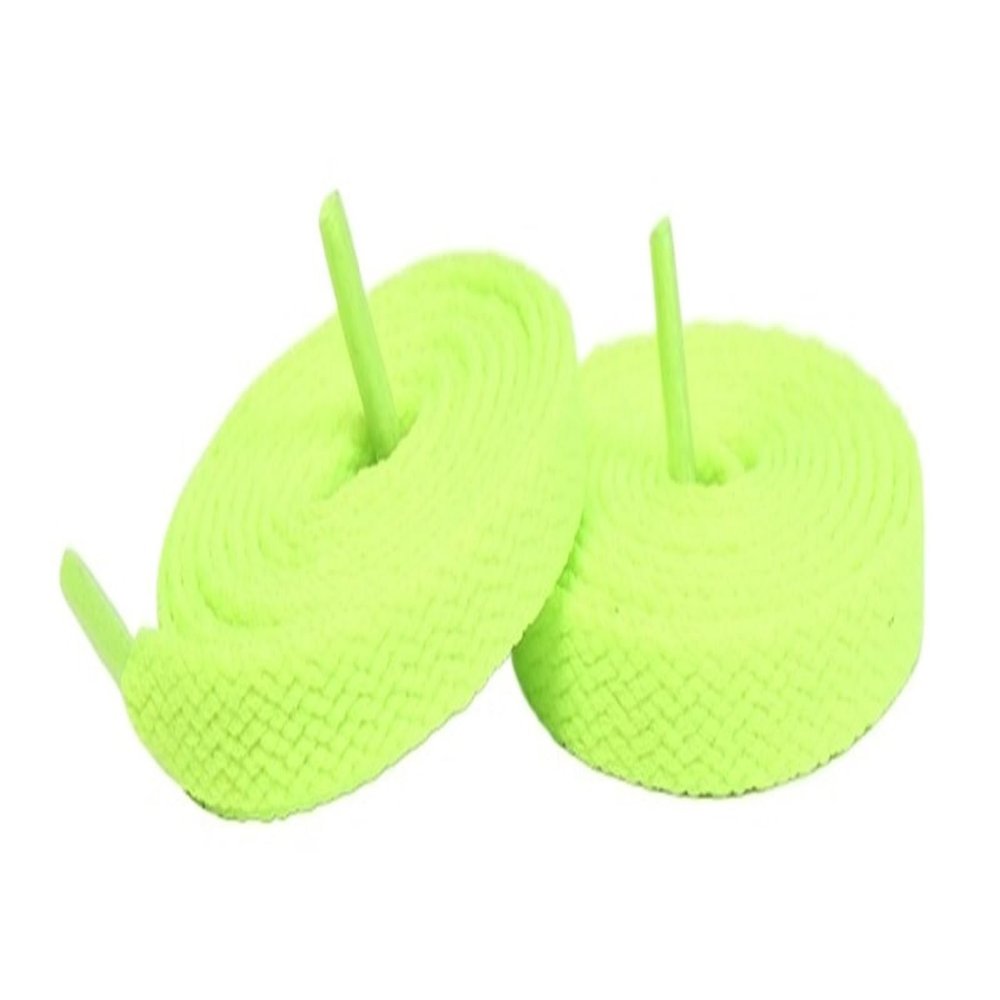 1Pair Classic Flat Shoelaces Rubber Banf For Athletic Shoe Casual Shoes Lace for Sneakers College Style Shoestring for Men Women(Fluorescent green,180 cm)