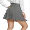 EXCHIC Women's High Waist Pleated Skater School Tennis Skirts (Deep Gray, XL) view 4