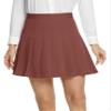 EXCHIC Women's High Waist Pleated Skater School Tennis Skirts (Caramel, M) view 2